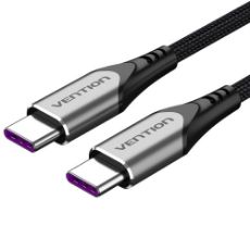 Εικόνα της Καλώδιο Vention USB Type-C to Type-C 100W Braided 0.5m Gray TAEHD