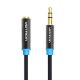 Εικόνα της Καλώδιο Επέκτασης Vention 3.5mm M/F 5m Cotton Braided Black VAB-B06-B500-M