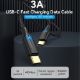 Εικόνα της Καλώδιο Vention USB Type-C to Type-C Braided LED 1.5m Black TAUBG
