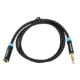 Εικόνα της Καλώδιο Επέκτασης Vention 3.5mm M/F 2m Cotton Braided Black VAB-B06-B200-M