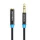 Εικόνα της Καλώδιο Επέκτασης Vention 3.5mm M/F 2m Cotton Braided Black VAB-B06-B200-M