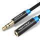 Εικόνα της Καλώδιο Επέκτασης Vention 3.5mm M/F 1m Cotton Braided Black VAB-B06-B100-M