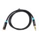 Εικόνα της Καλώδιο Επέκτασης Vention 3.5mm M/F 0.5m Cotton Braided Black VAB-B06-B050-M