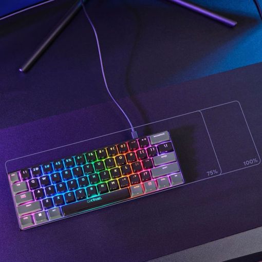 Εικόνα της Πληκτρολόγιο Trust GXT 867 Acira 60% Mini RGB (US) Black 24882