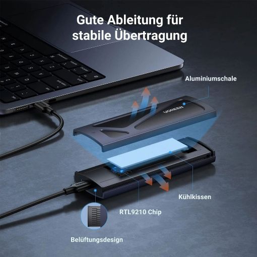 Εικόνα της Θήκη M.2 SSD Ugreen CM578 USB-C NVMe 15512