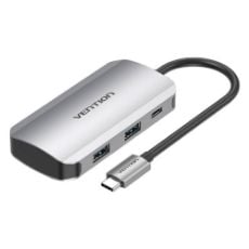 Εικόνα της USB Hub Vention 4x USB 3.0 & USB-C PD 100W 0.15m Aluminum Gray TNBHB