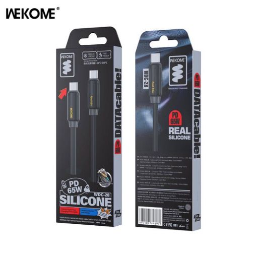Εικόνα της Καλώδιο WK USB-C to USB-C 65W 1m Black WDC-28