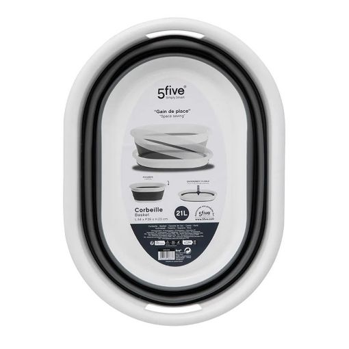 Εικόνα της Πτυσσόμενη Λεκάνη Ρούχων 5Five 21lt 54x39x23cm