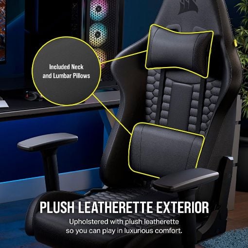 Εικόνα της Gaming Chair Corsair TC100 Relaxed Leatherette Black CF-9010050-WW
