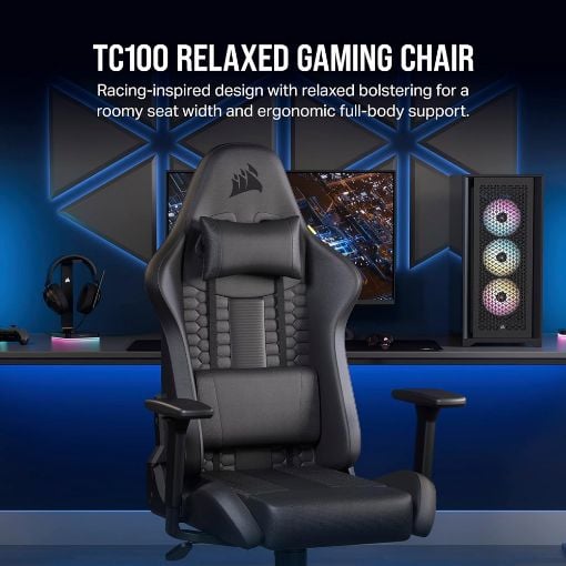 Εικόνα της Gaming Chair Corsair TC100 Relaxed Leatherette Black CF-9010050-WW
