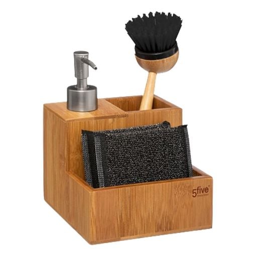 Εικόνα της Επιτραπέζιο Dispenser Κουζίνας 5Five από Bamboo με Σφουγγάρι και Βουρτσάκι167770