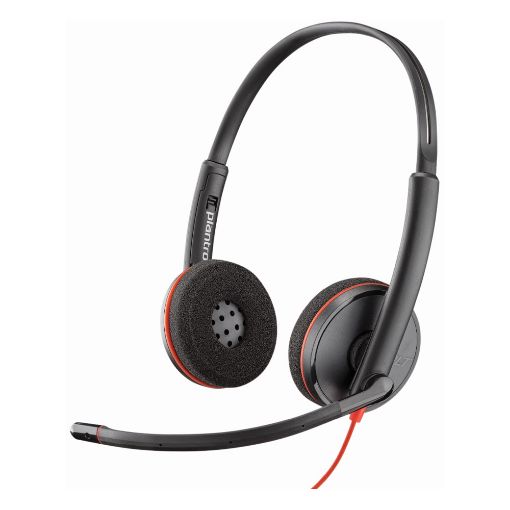 Εικόνα της Headset Poly Blackwire 3225 Stereo USB-C + 3.5mm Plug + USB-C/A Adapter (Bulk) Black 8X229A6