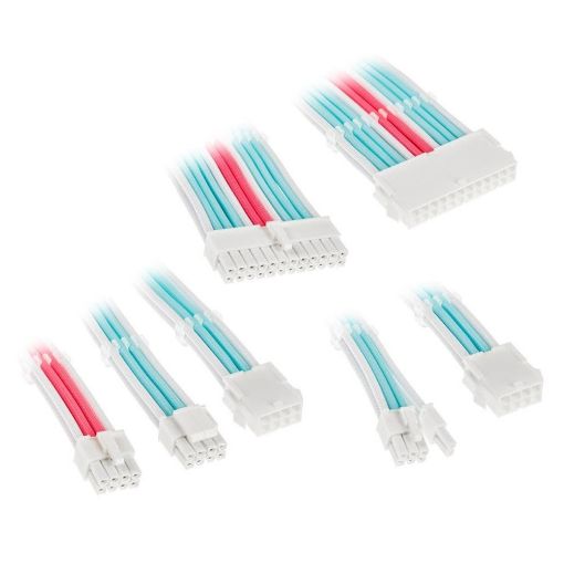 Εικόνα της Kolink Core Adept Braided Cable Extension Kit Brilliant White/ Neon Blue/ Pure Pink PGW-AC-KOL-085