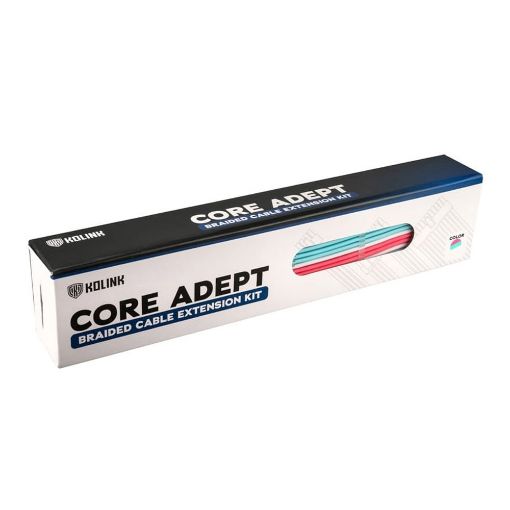 Εικόνα της Kolink Core Adept Braided Cable Extension Kit Brilliant White/ Neon Blue/ Pure Pink PGW-AC-KOL-085