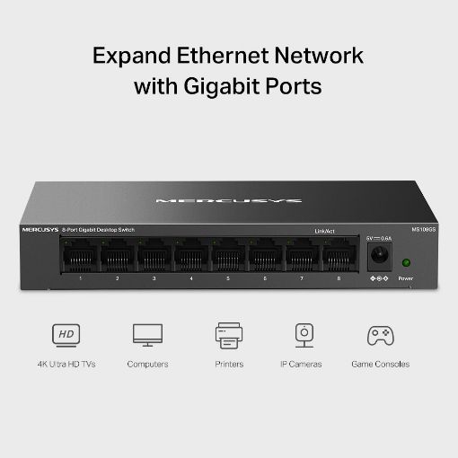 Εικόνα της Switch Mercusys MS108GS 8-Port Gigabit 10/100/1000Mbps