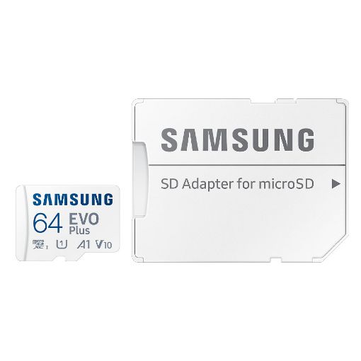 Εικόνα της Κάρτα Μνήμης MicroSDXC Samsung Evo Plus 64GB UHS-I A1 V10 + SD Adapter MB-MC64SA/EU