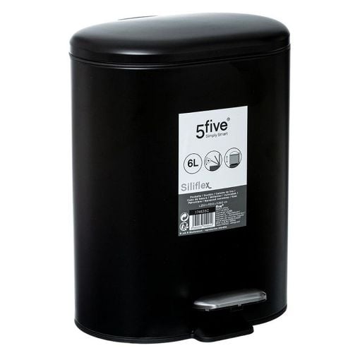 Εικόνα της Καλάθι Aπορριμμάτων 5Five Siliflex 6L Black 24.2x15.5x30.5cm 174635C
