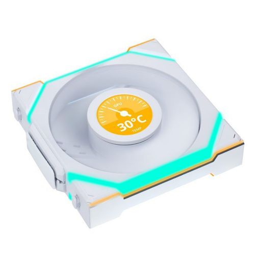 Εικόνα της Case Fan Lian Li UniFan SL Wireless LCD 120 Reverse White (3-pack with Controller) G99.12RSLLCD1W3W.00