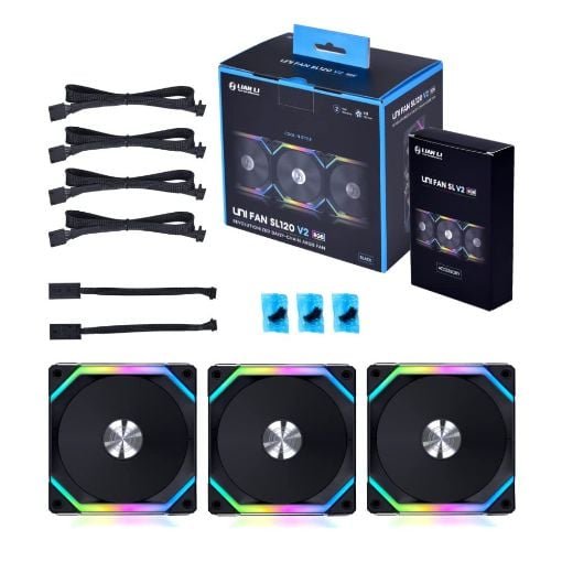 Εικόνα της Case Fan Lian Li UniFan SL Wireless LCD 120 Reverse Black (3-pack with Controller) G99.12RSLLCD1W3B.00