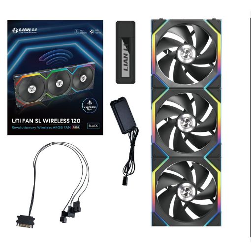 Εικόνα της Case Fan Lian Li UniFan SL Wireless 120 Black (3-pack with Controller) G99.12SL1W3B.00