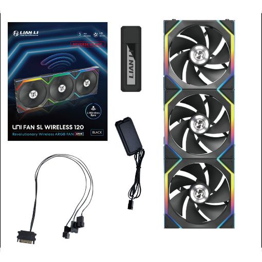 Εικόνα της Case Fan Lian Li UniFan SL Wireless 120 Reverse Black (3-pack with Controller) G99.12RSL1W3B.00