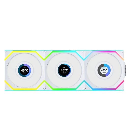 Εικόνα της Case Fan Lian Li UniFan SL Wireless LCD 120 White (3-pack with Controller) G99.12SLLCD1W3W.00
