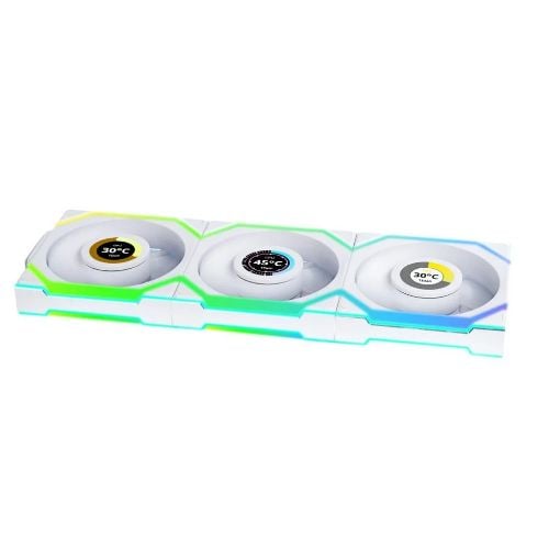 Εικόνα της Case Fan Lian Li UniFan SL Wireless LCD 120 White (3-pack with Controller) G99.12SLLCD1W3W.00