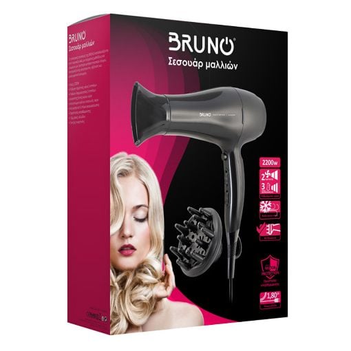 Εικόνα της Σεσουάρ Μαλλιών Bruno 2200W Μαύρο BRN-0154