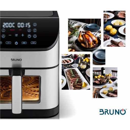 Εικόνα της Φριτέζα Αέρος Bruno 8lt 1800W Inox Μαύρη BRN-0194
