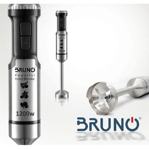 Εικόνα της Pαβδομπλέντερ Bruno με Ρυθμιζόμενη Ταχύτητα 1200W Inox Μάυρο BRN-0092