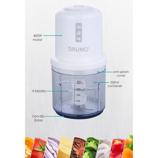 Εικόνα της Πολυκόπτης Bruno 500ml 400W 4 Λεπίδες Λευκό BRN-0066