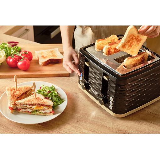Εικόνα της Φρυγανιέρα Sencor STS 7551BK 4 Θέσεων 3D Pattern Design 1600W Μαύρο/Χρυσό