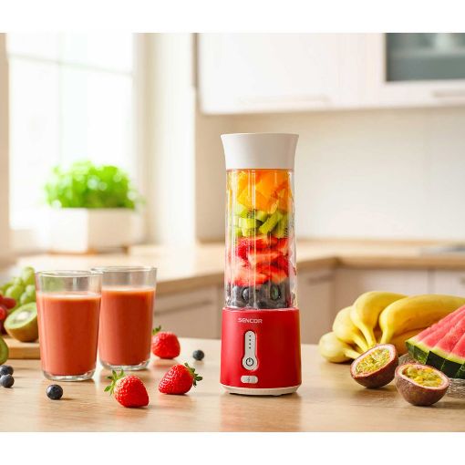 Εικόνα της Blender Smoothie Maker Sencor SBL 134RD Επαναφορτιζόμενο 500ml 150W Κόκκινο