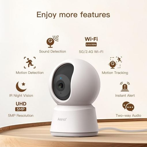 Εικόνα της Indoor Wired IP Camera Arenti P2F Pan/Tilt 3K Wi-Fi