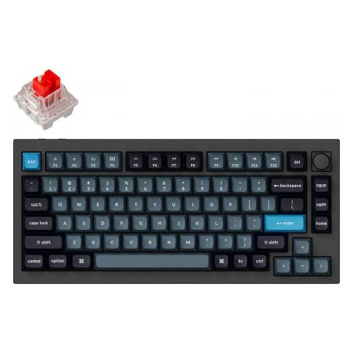 Εικόνα της Πληκτρολόγιο Keychron Q1 Pro QMK/VIA 75% Wireless K Pro Red Switches (US) Carbon Black Q1P-M1