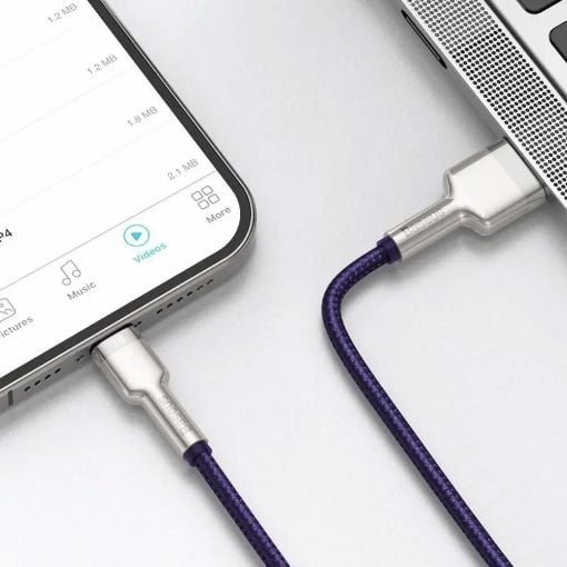 Εικόνα της Καλώδιο Baseus Cafule USB-A to Lightning 2.4A 1m Purple/Silver CALJK-A05