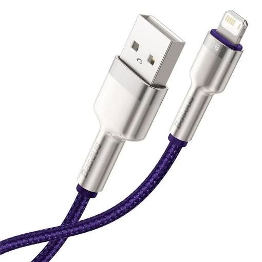 Εικόνα της Καλώδιο Baseus Cafule USB-A to Lightning 2.4A 1m Purple/Silver CALJK-A05