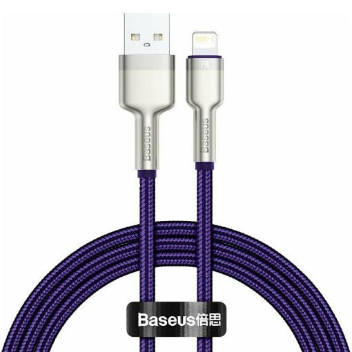 Εικόνα της Καλώδιο Baseus Cafule USB-A to Lightning 2.4A 1m Purple/Silver CALJK-A05