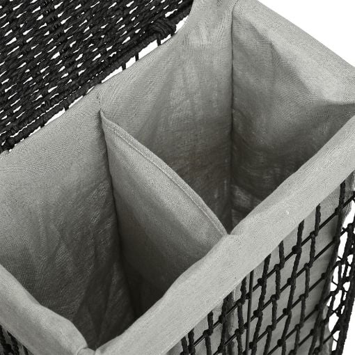 Εικόνα της Καλάθι Απλύτων Estia Nest 37x22x55cm Μαύρο 02-28077