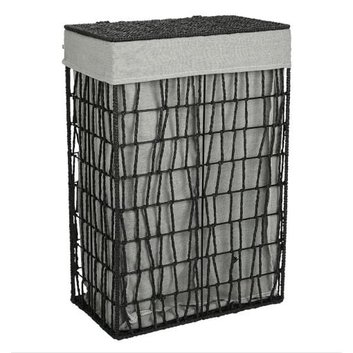 Εικόνα της Καλάθι Απλύτων Estia Nest 37x22x55cm Μαύρο 02-28077