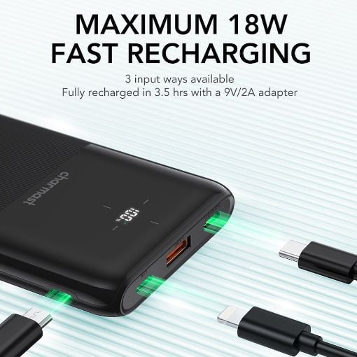 Εικόνα της Powerbank Charmast Mini S12B 10000mAh 20W Black