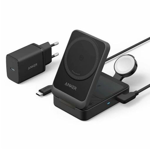 Εικόνα της Ασύρματος Φορτιστής Anker MagGo 3-in-1 15W Black B2557311