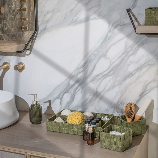Εικόνα της Καλάθια Οργάνωσης Estia Olive Series 26x13x9cm Λαδί 3τμχ 04-14902
