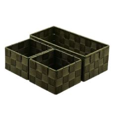 Εικόνα της Καλάθια Οργάνωσης Estia Olive Series 26x13x9cm Λαδί 3τμχ 04-14902