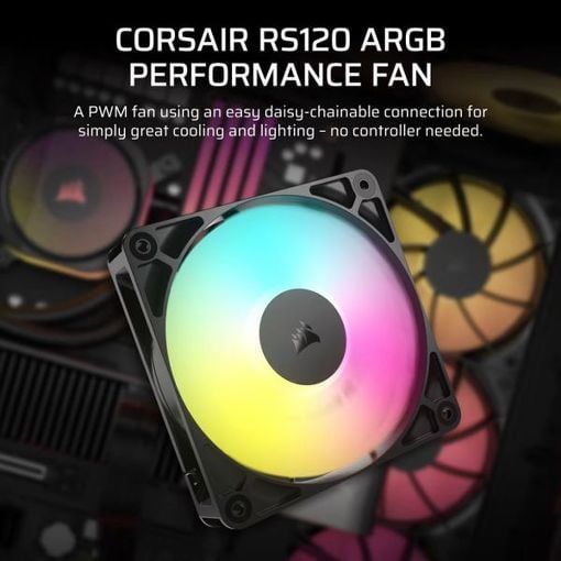 Εικόνα της Case Fan Corsair RS120 ARGB 120mm PWM Black CO-9050180-WW
