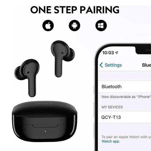Εικόνα της True Wireless Earbuds QCY T13 Black 6957141406915