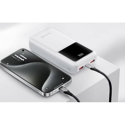 Εικόνα της Power Bank Vention 30.000mAh 22.5W Led Display White FHMW0