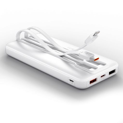 Εικόνα της Power Bank Vention 10.000mAh 22.5W Led Display Built-In Type-C & Lightning White FHOW0
