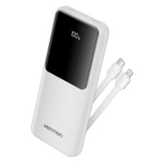 Εικόνα της Power Bank Vention 10.000mAh 22.5W Led Display Built-In Type-C & Lightning White FHOW0