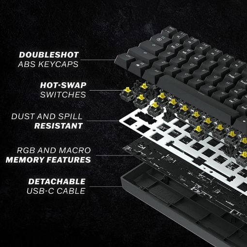 Εικόνα της Πληκτρολόγιο HK Gaming GK61 RGB Gateron Mechanical Brown Switch (US) Red